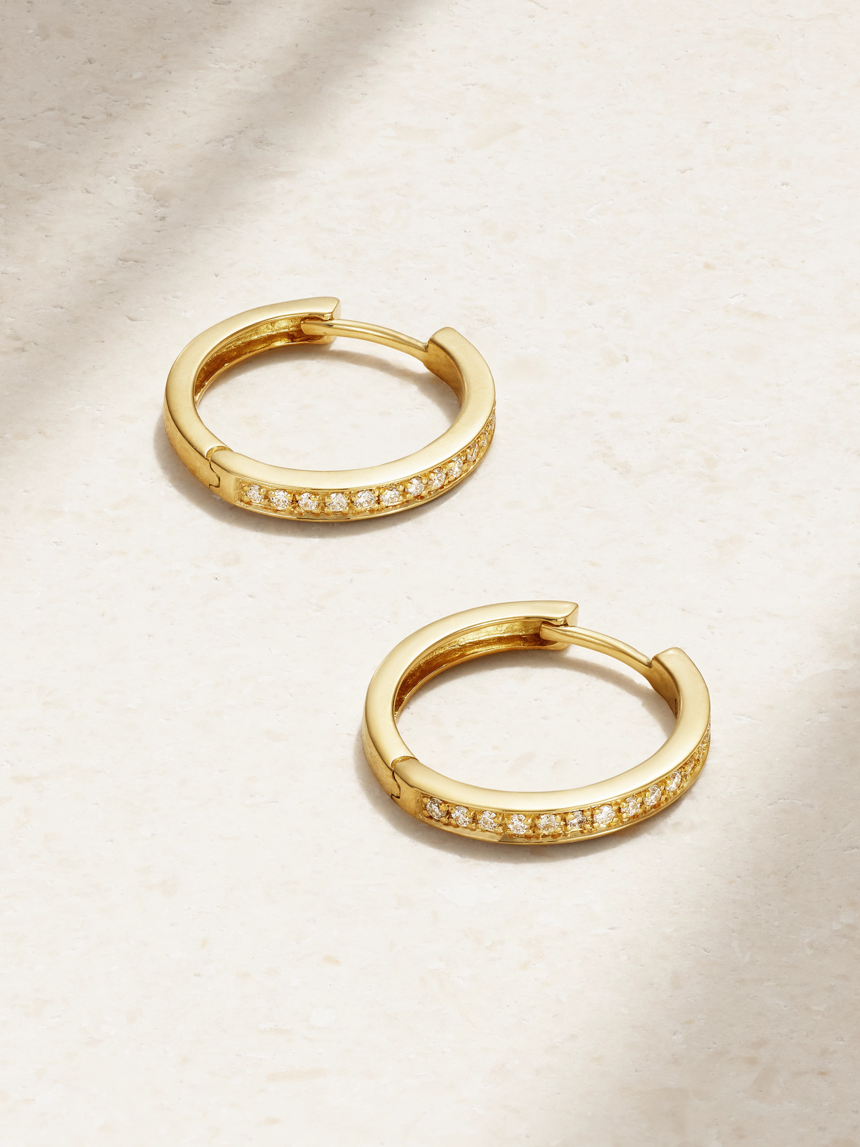 Kolours Jewelry Large 18-karat Gold Diamond Hoop Earrings