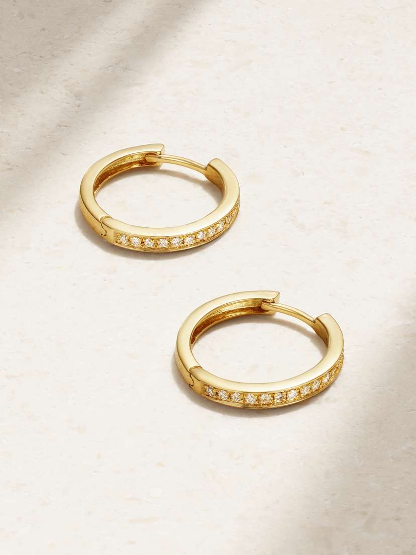 KOLOURS JEWELRY Large 18-karat Gold Diamond Hoop Earrings