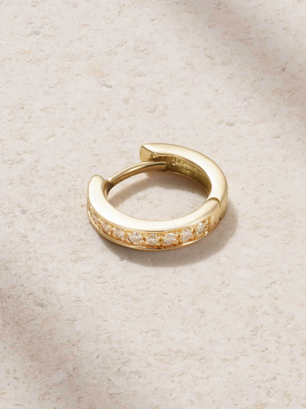 KOLOURS JEWELRY - Small 18-karat Gold Diamond Single Hoop Earring - One size