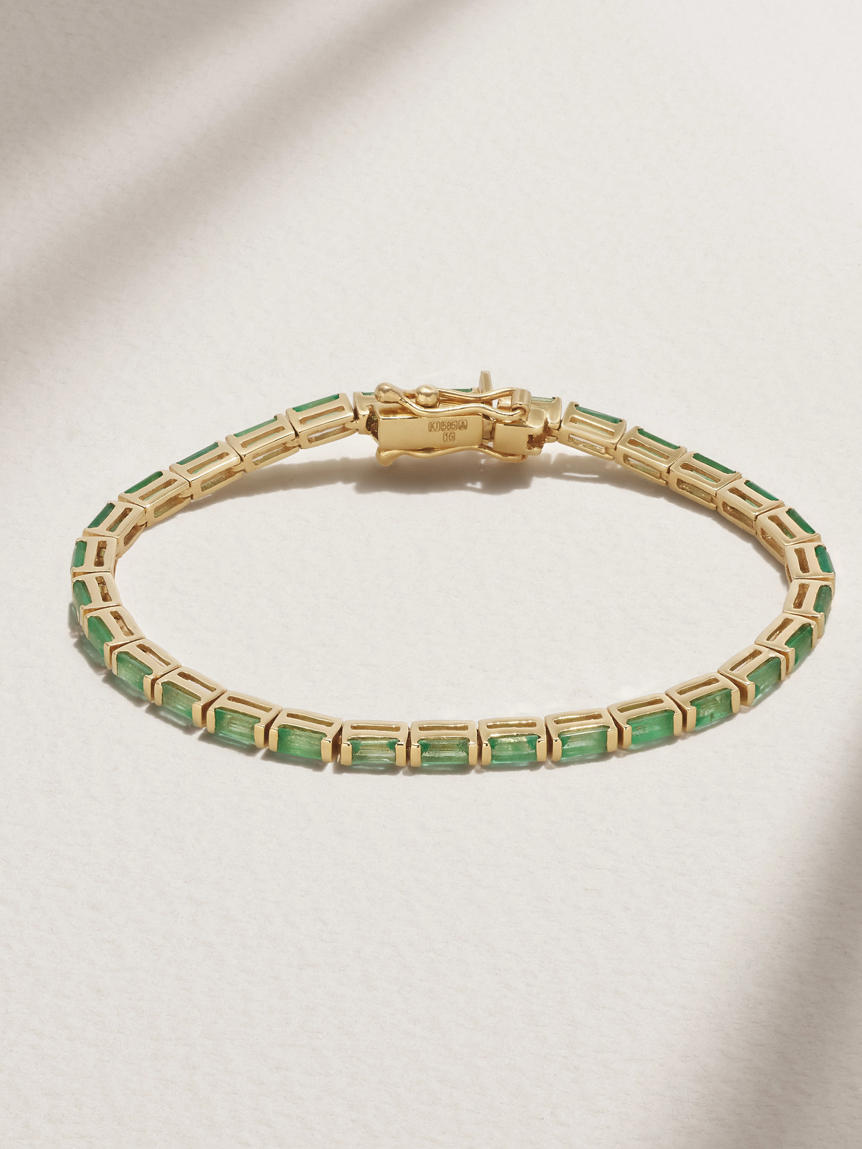 Kolours Jewelry 14-karat Gold Emerald Tennis Bracelet In Green
