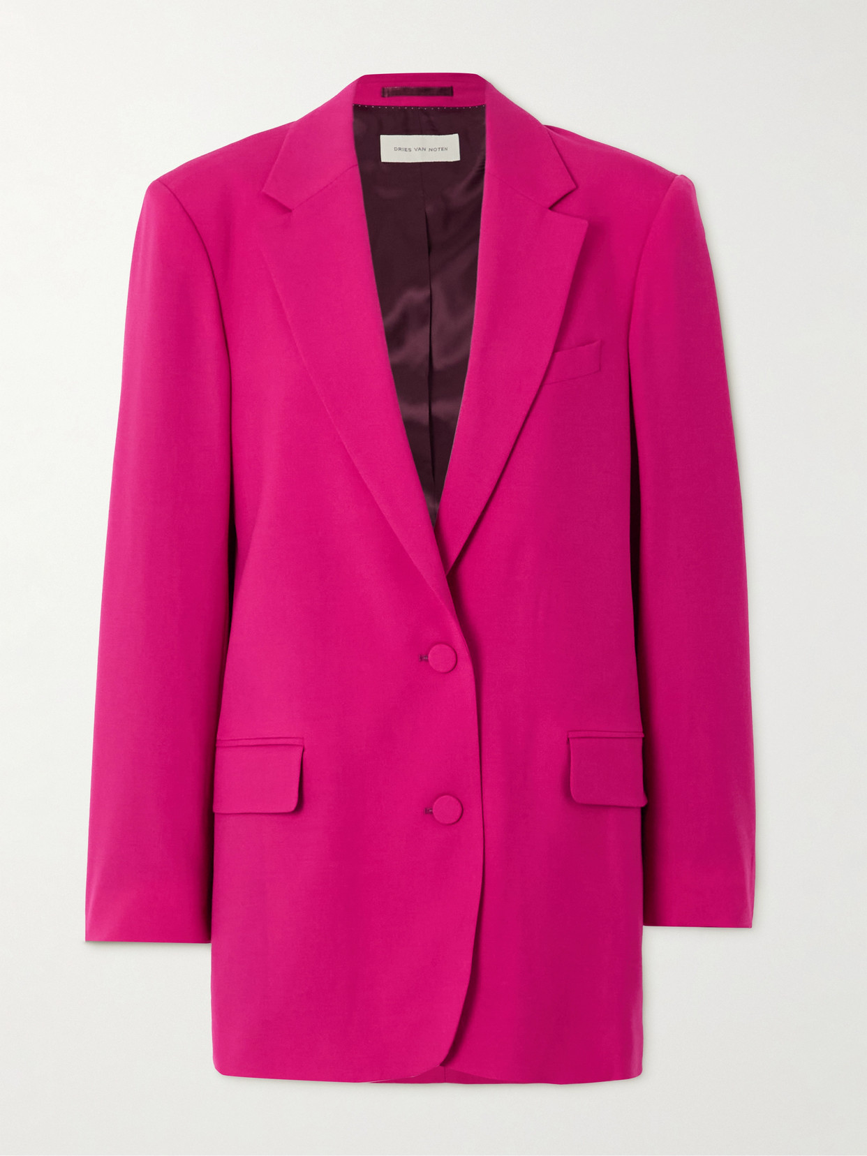 Dries Van Noten Wool And Mohair-blend Blazer In Pink