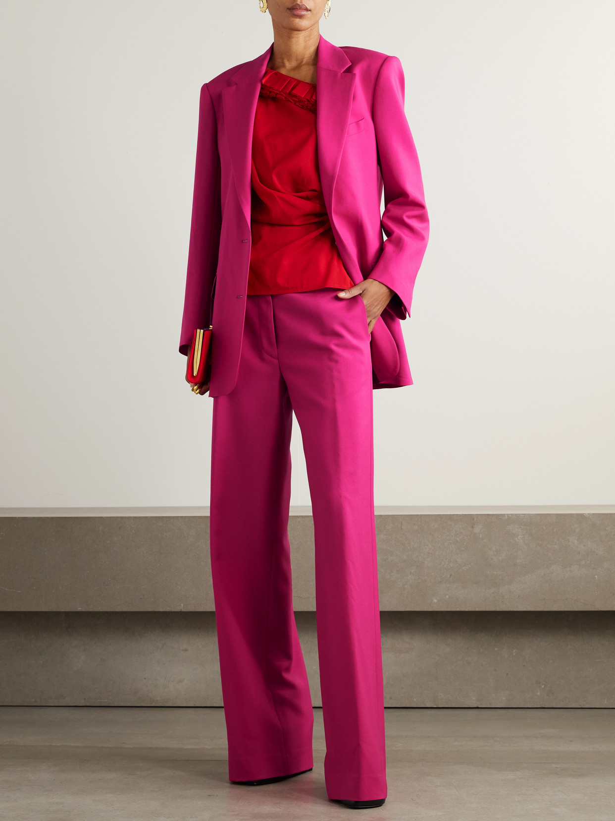 Dries Van Noten Wool And Mohair-blend Blazer In Pink