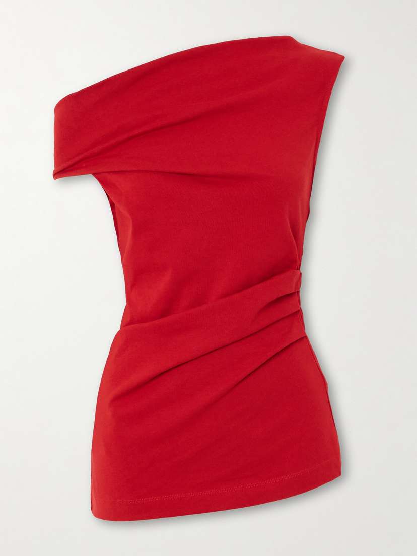 Dries Van Noten Off-the-shoulder Draped Cotton-jersey Top