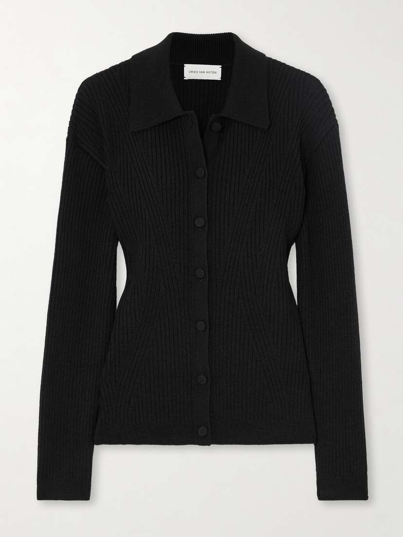 Dries Van Noten Ribbed-knit Wool-blend Cardigan