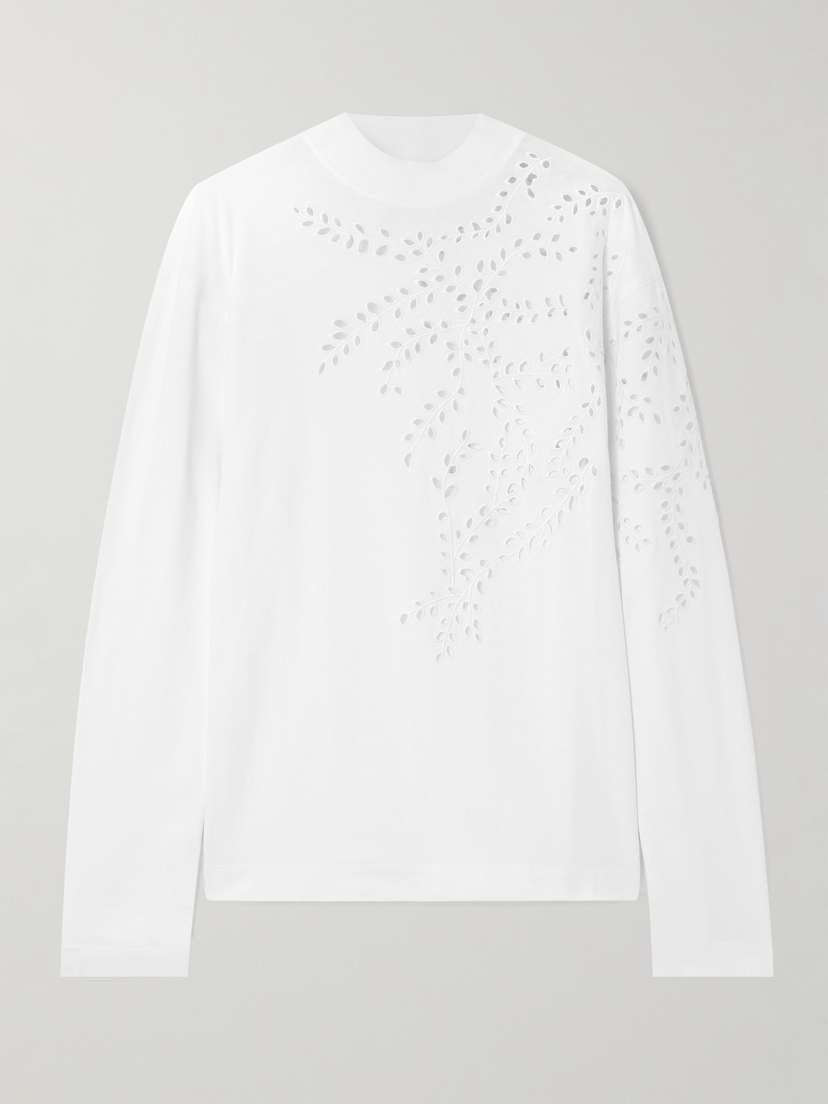 Dries Van Noten Broderie Anglaise Cotton-jersey T-shirt