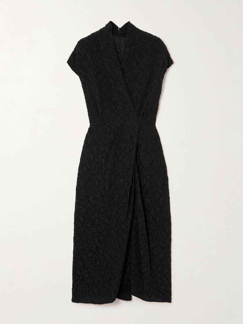 Dries Van Noten Wrap-effect Cloqué Midi Dress