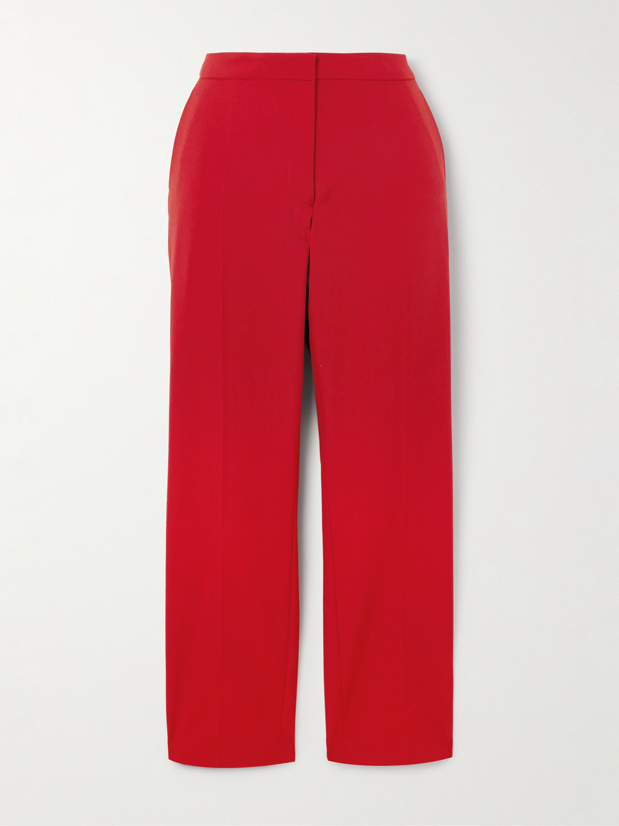 Dries Van Noten Poumas Straight Leg Wool Trousers In Red