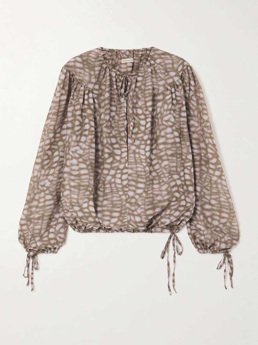 Dries Van Noten Printed Silk-satin Blouse