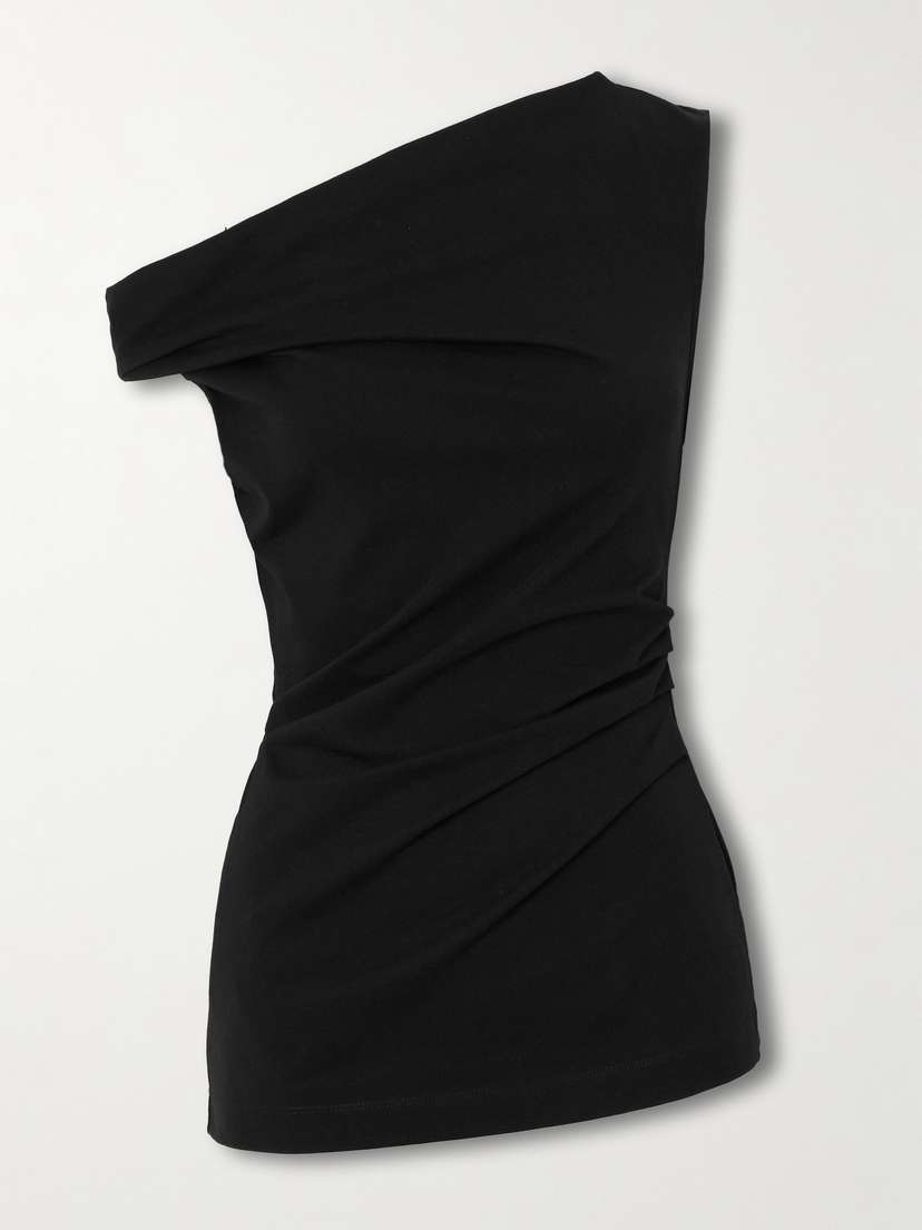 Dries Van Noten Off-the-shoulder Draped Cotton-jersey Top