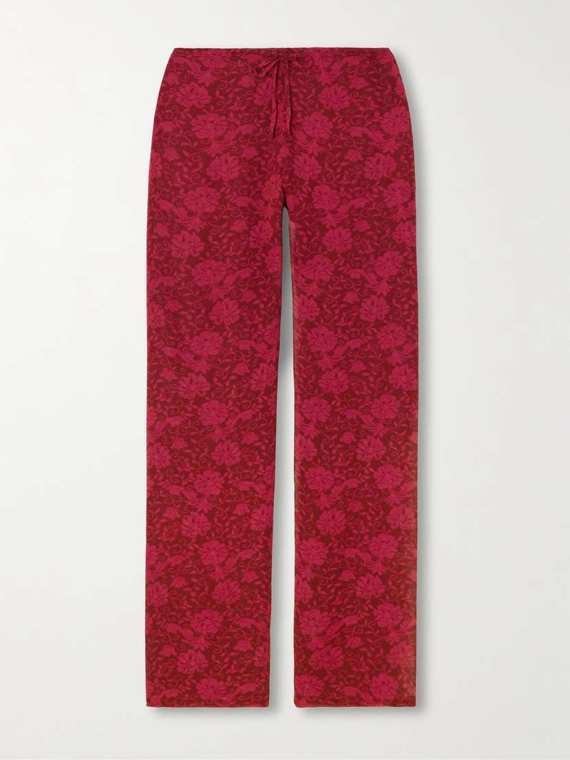 Dries Van Noten Floral-print Satin Straight-leg Pants