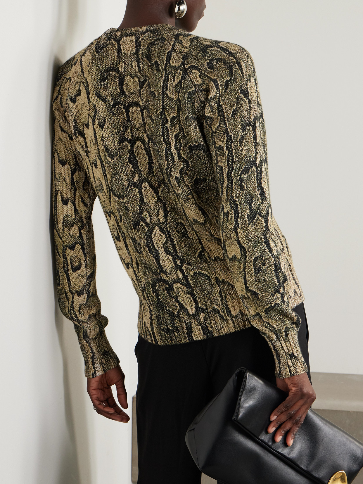 Shop Dries Van Noten Snake-print Knitted Sweater In Animal Print