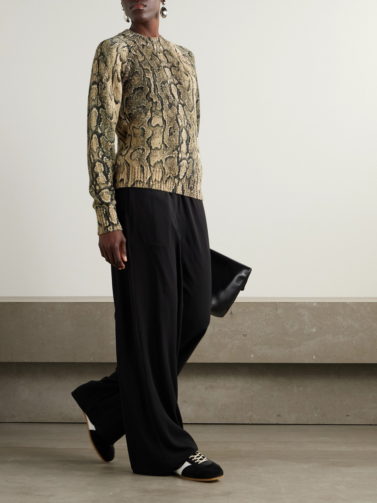 Shop Dries Van Noten Snake-print Knitted Sweater In Animal Print