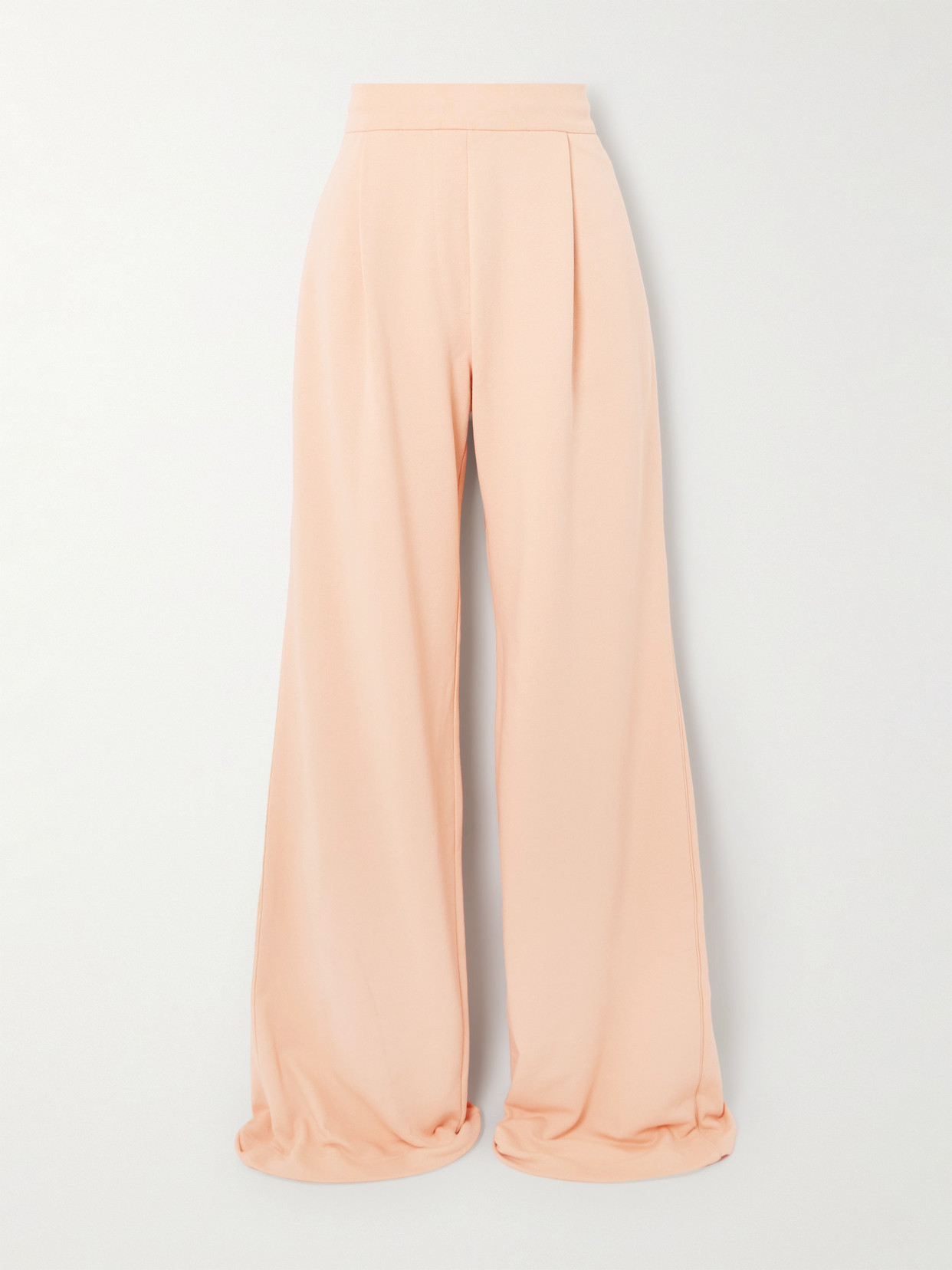 Dries Van Noten Pleated Cotton-jersey Wide-leg Track Pants In Orange