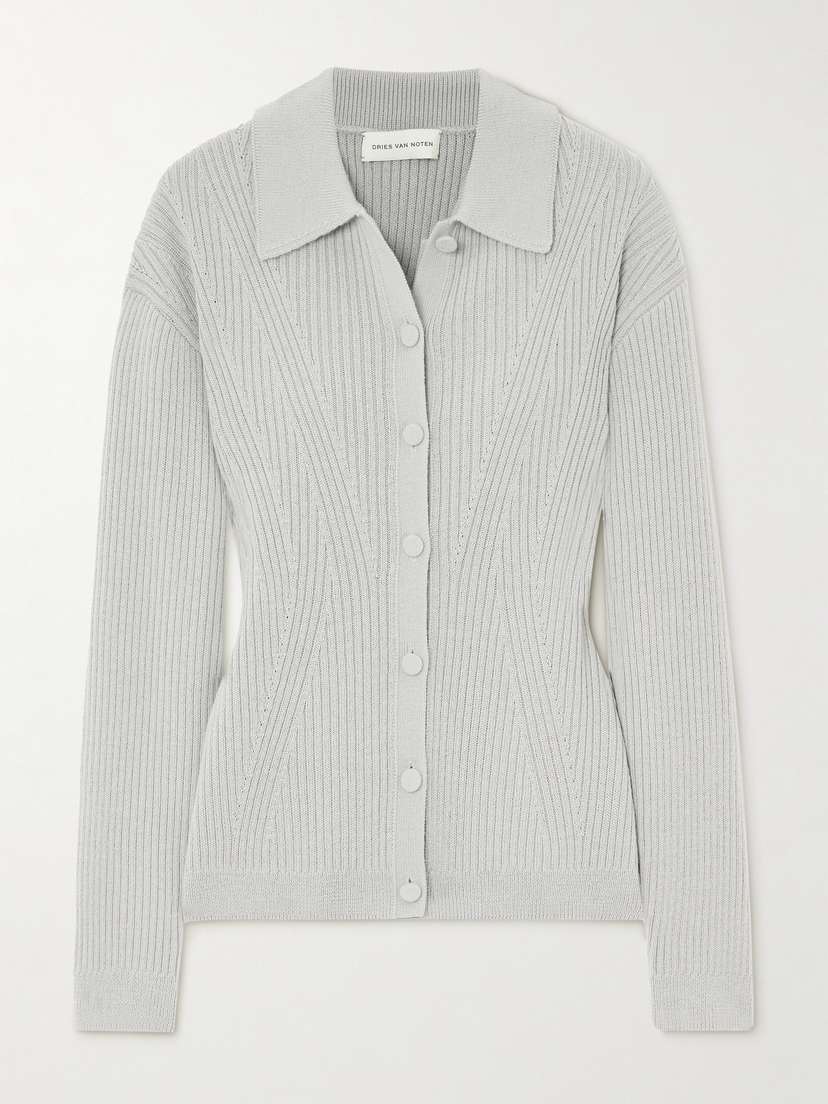 Dries Van Noten Ribbed-knit Wool-blend Cardigan