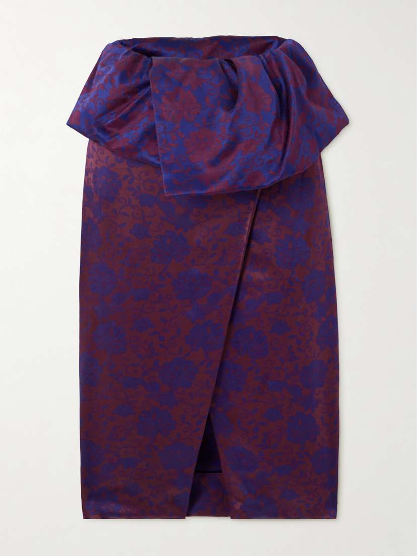 Dries Van Noten Wrap-effect Satin-jacquard Midi Skirt