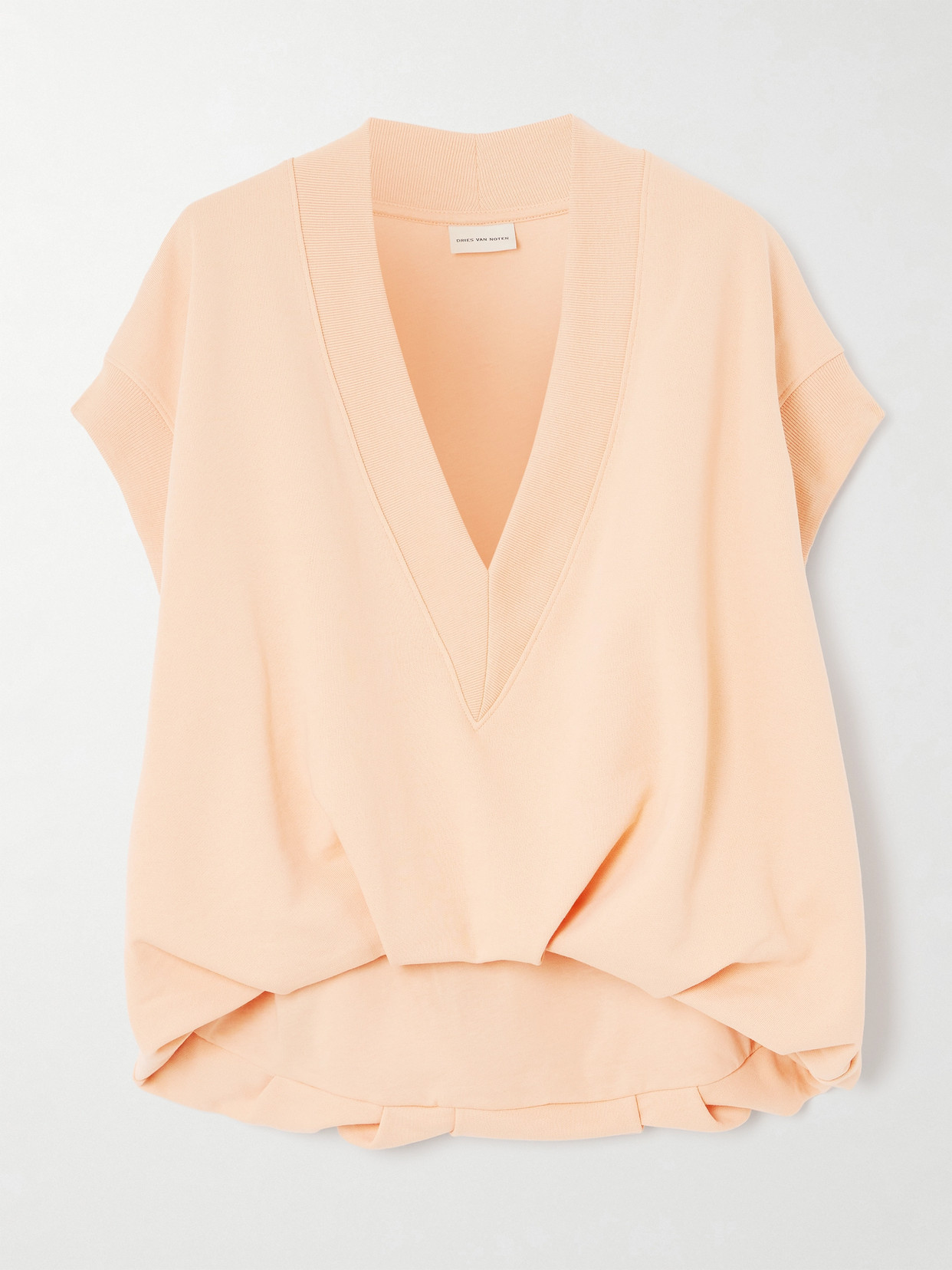 DRIES VAN NOTEN OVERSIZED GATHERED COTTON SWEATER
