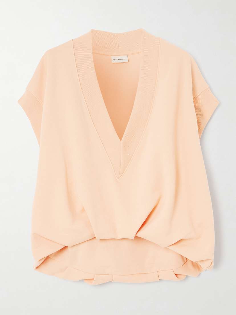 Dries Van Noten Oversized Gathered Cotton Sweater