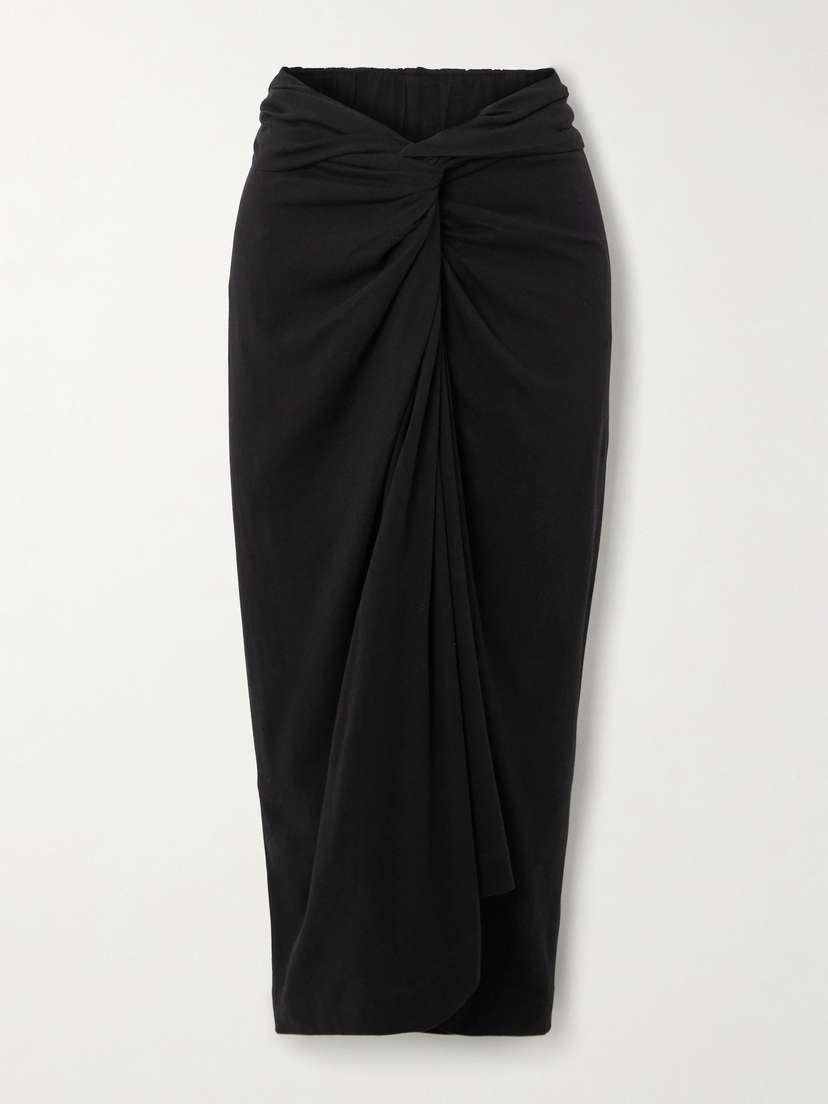 Dries Van Noten Knotted Cotton-jersey Midi Skirt