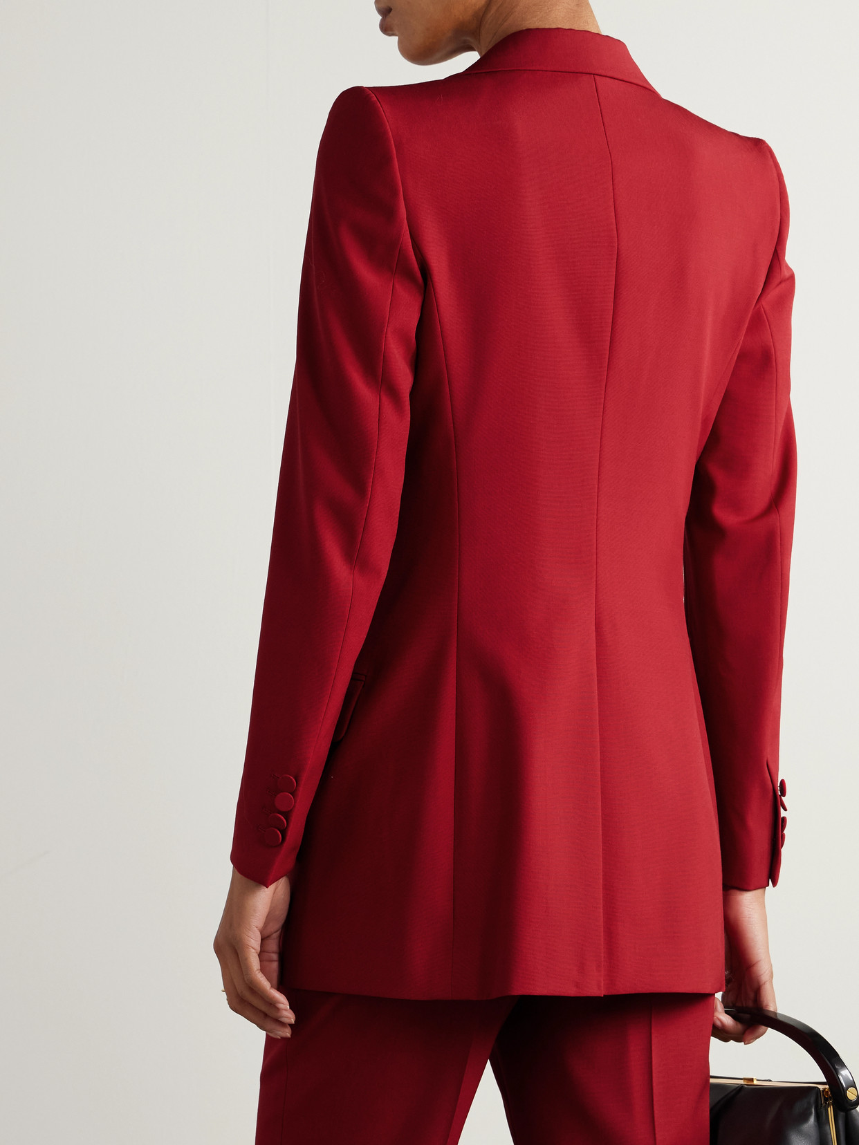 Dries Van Noten Double-breasted Wool Blazer In Red