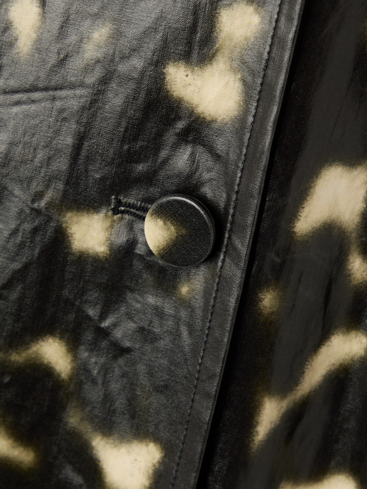 Dries Van Noten Belted Printed Coated Cotton-canvas Trench Coat In Black