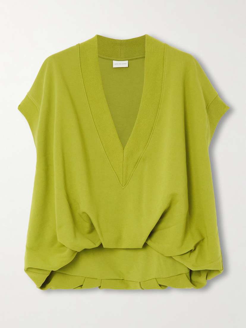 Dries Van Noten Oversized Gathered Cotton Sweater