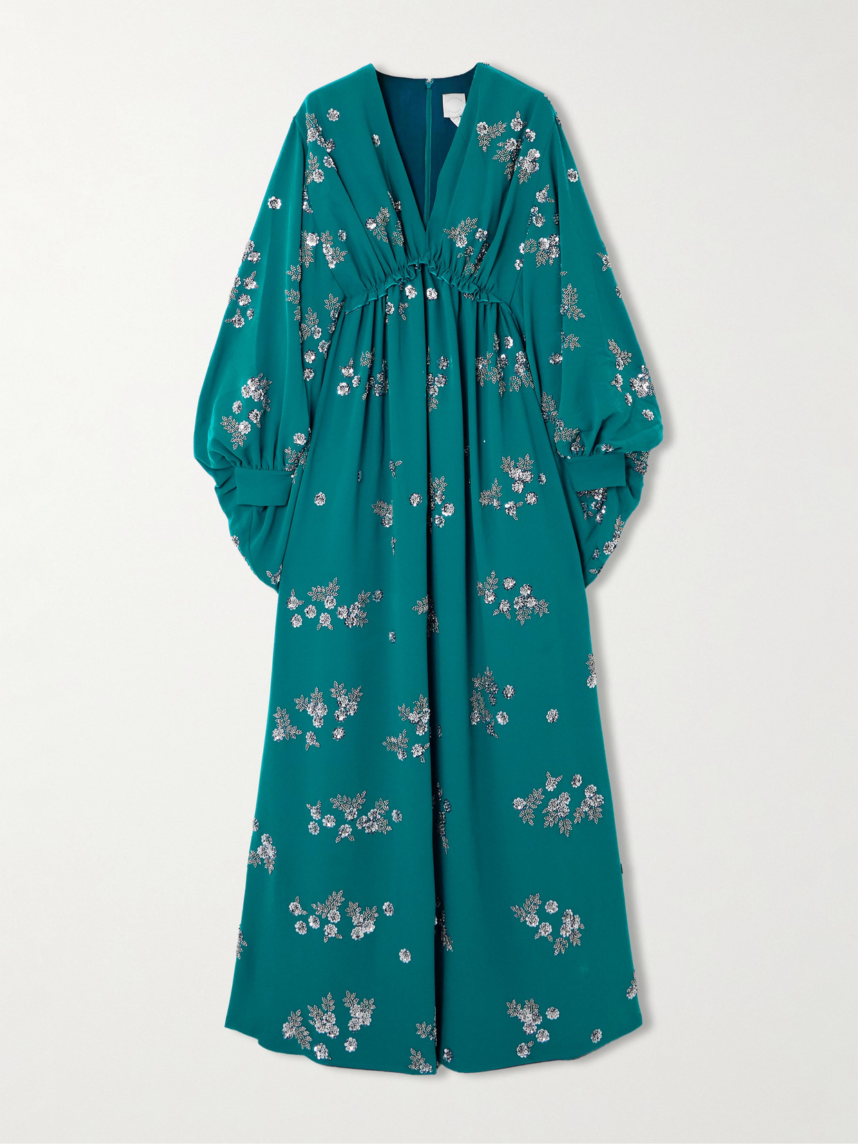 Huishan Zhang Leah Embellished Recycled-crepe Gown In Blue