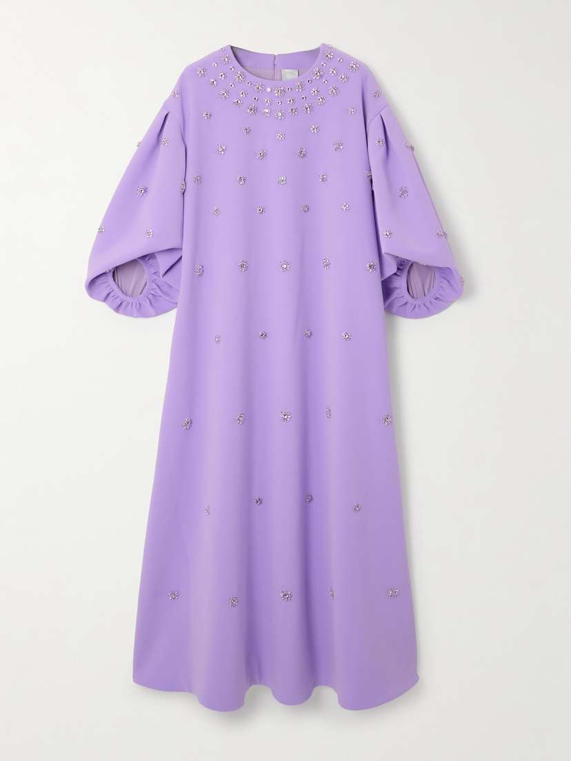 Huishan Zhang Tilda Embellished Recycled-crepe Gown