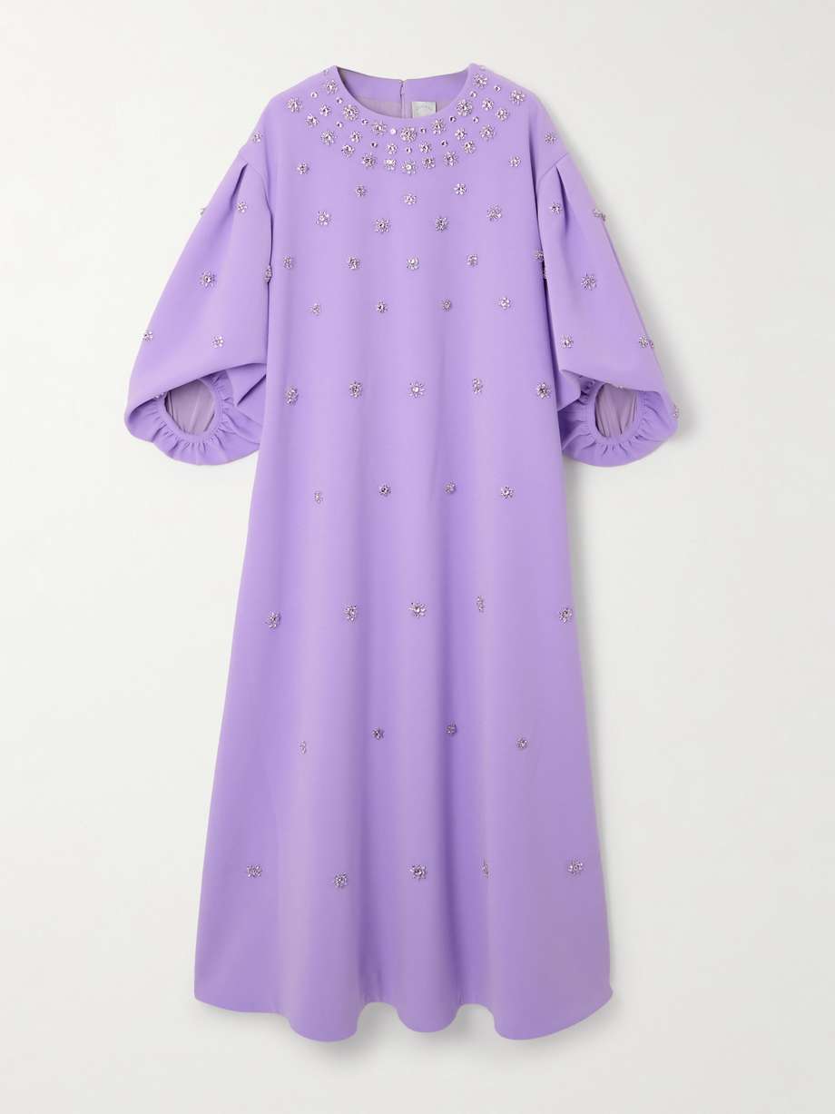 tilda embellished recycled-crepe gown