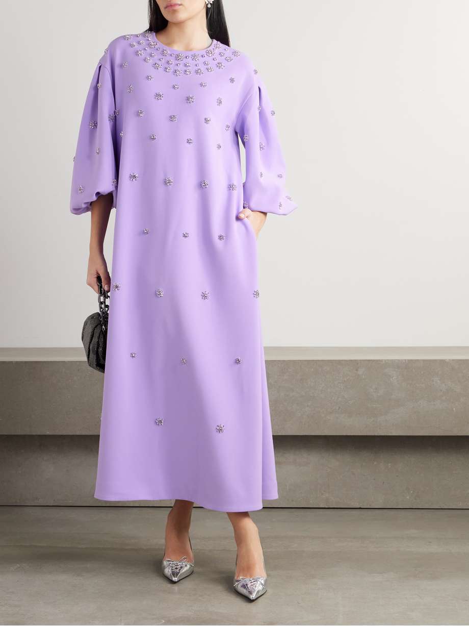 tilda embellished recycled-crepe gown