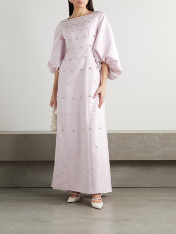 Huishan Zhang Salma crystal-embellished faille gown