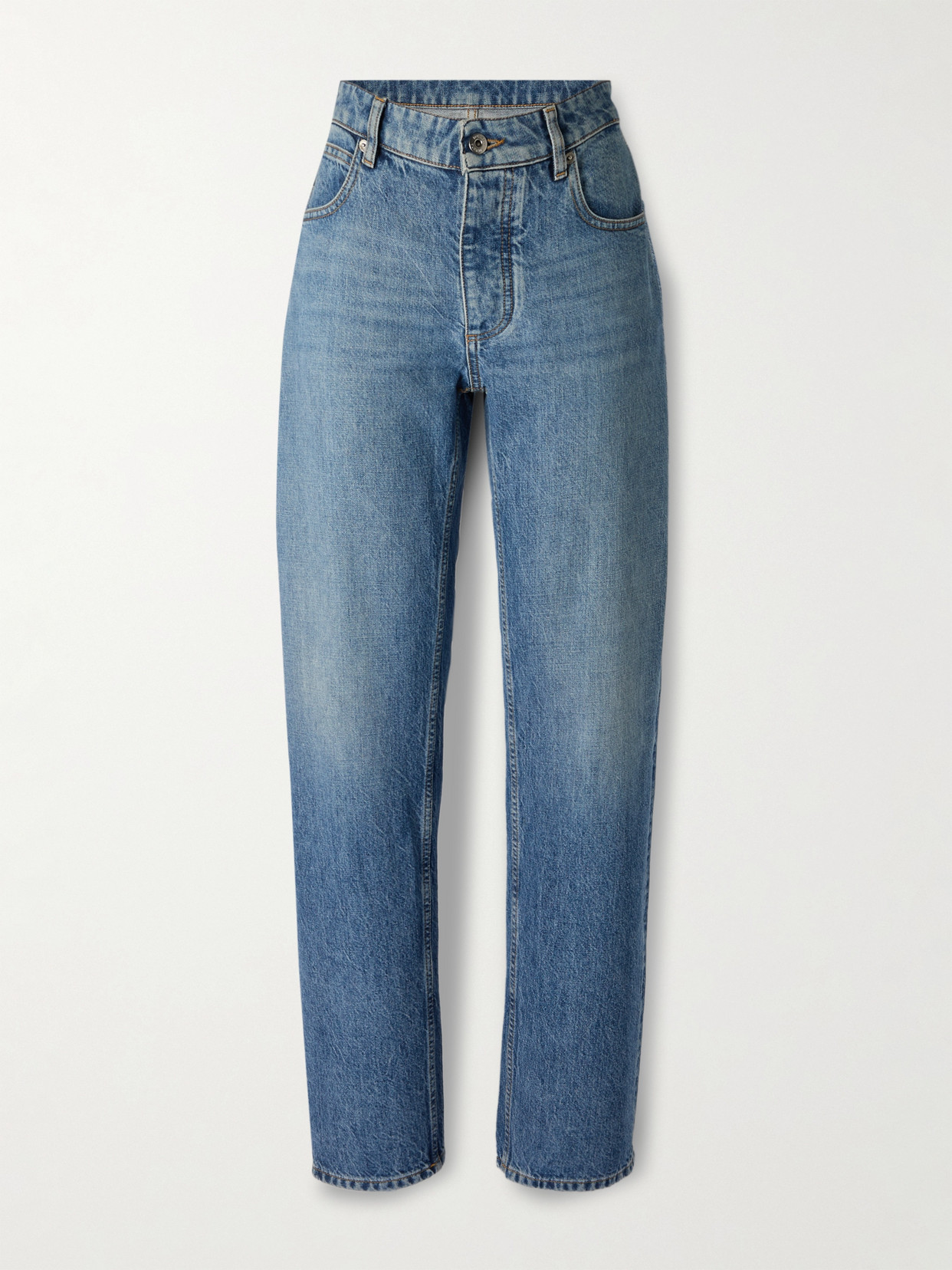 Bottega Veneta High-rise Straight-leg Jeans In Blue