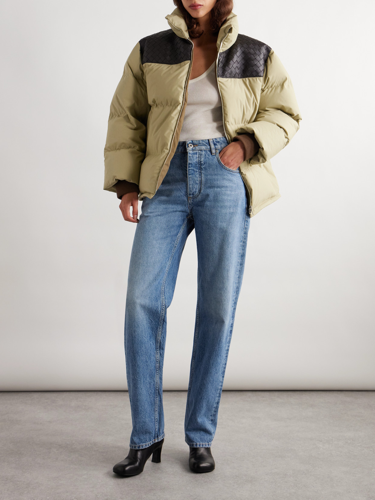 Shop Bottega Veneta High-rise Straight-leg Jeans In Blue