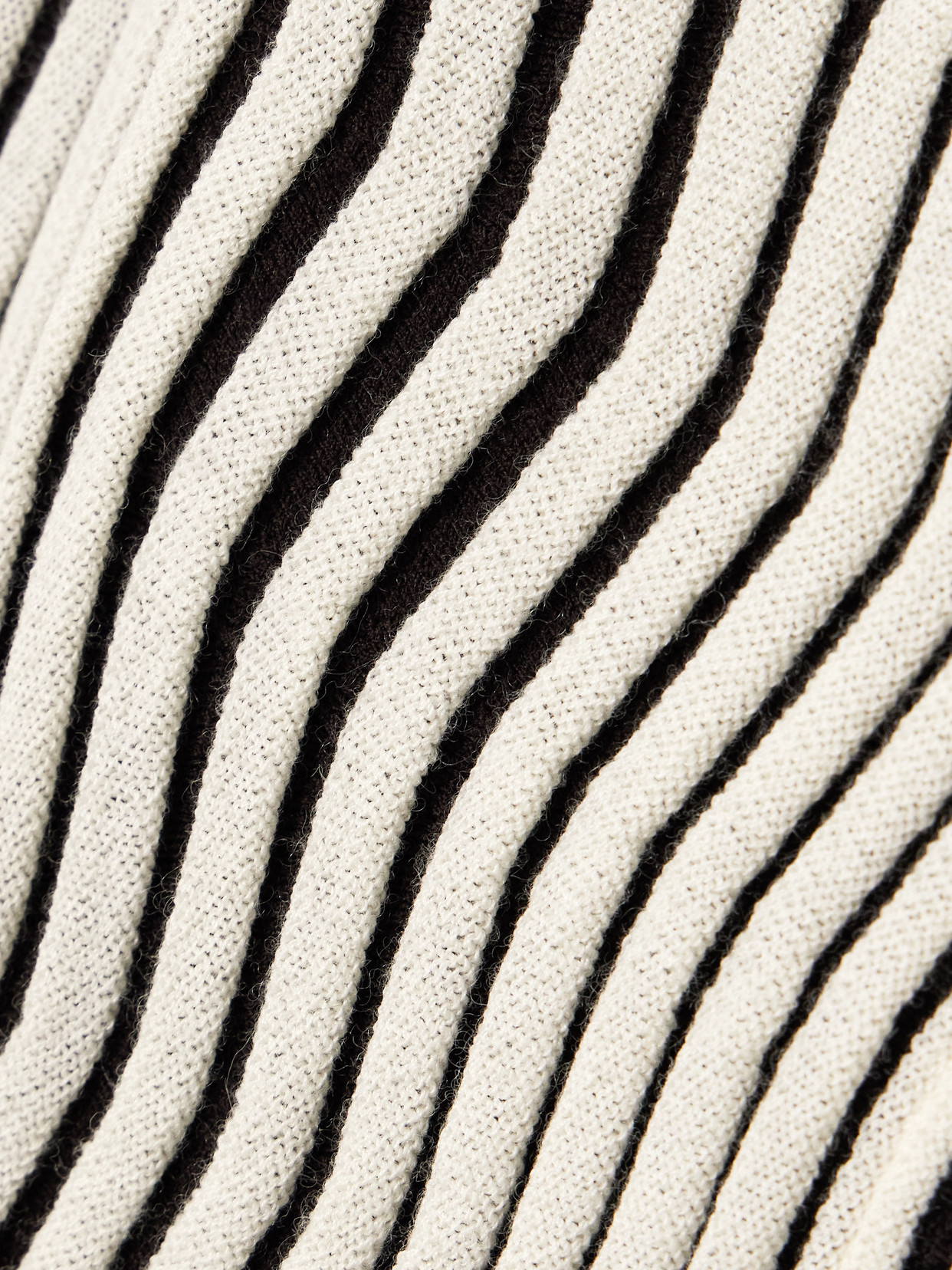 BOTTEGA VENETA STRIPED RIBBED WOOL MIDI DRESS 