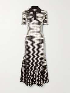 Bottega Veneta Tassel Wraparound Neck Shetland Wool Dress