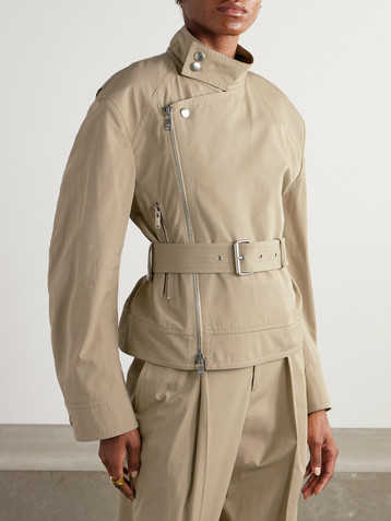 Bottega Veneta Belted asymmetric cotton-blend jacket