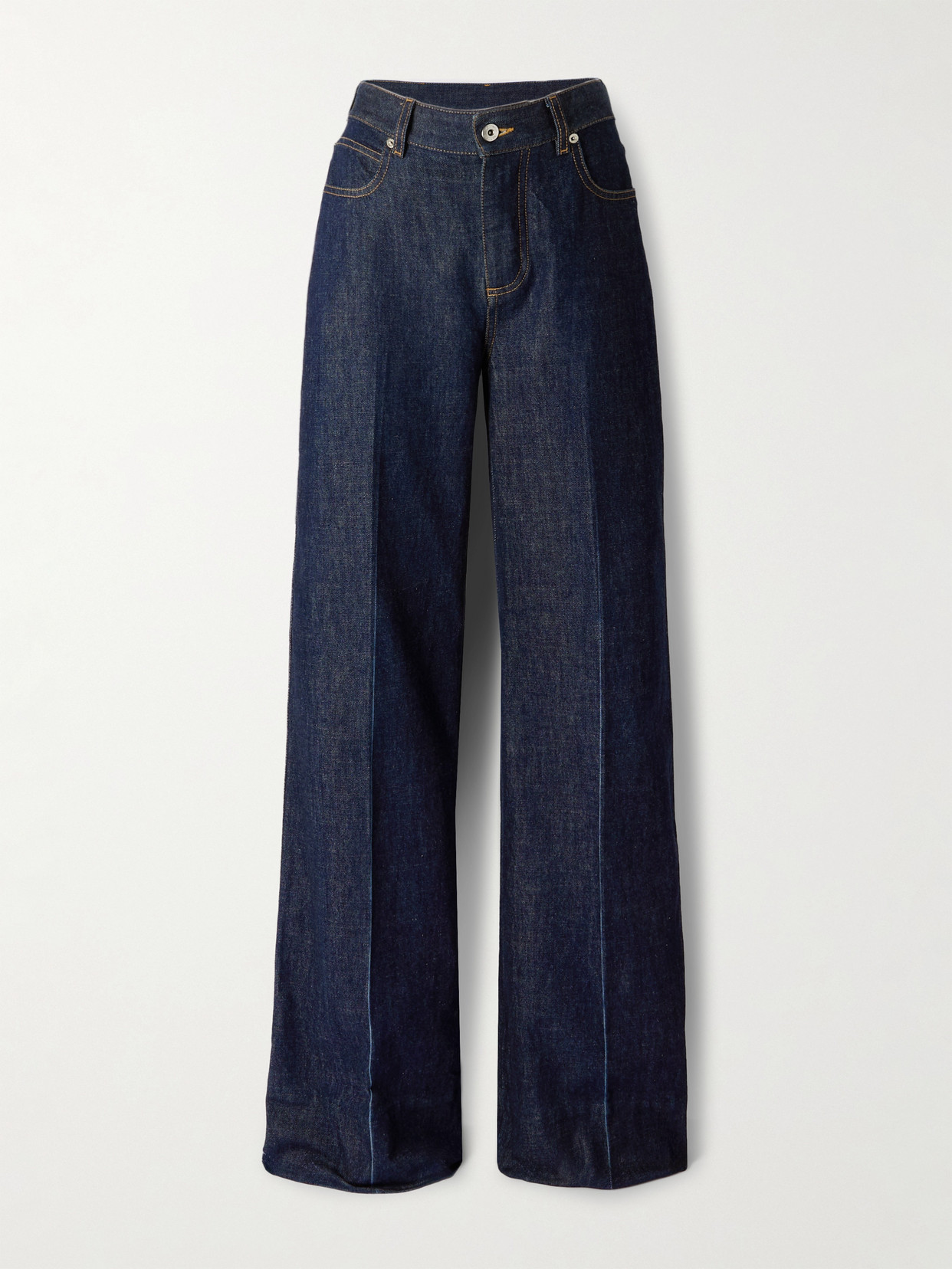【ワイドで履きやすい♪】BOTTEGAVENETA Palazzo Denim Jeans Bottega Veneta Indigo Soft Denim Wide-leg Palazzo Jeans In