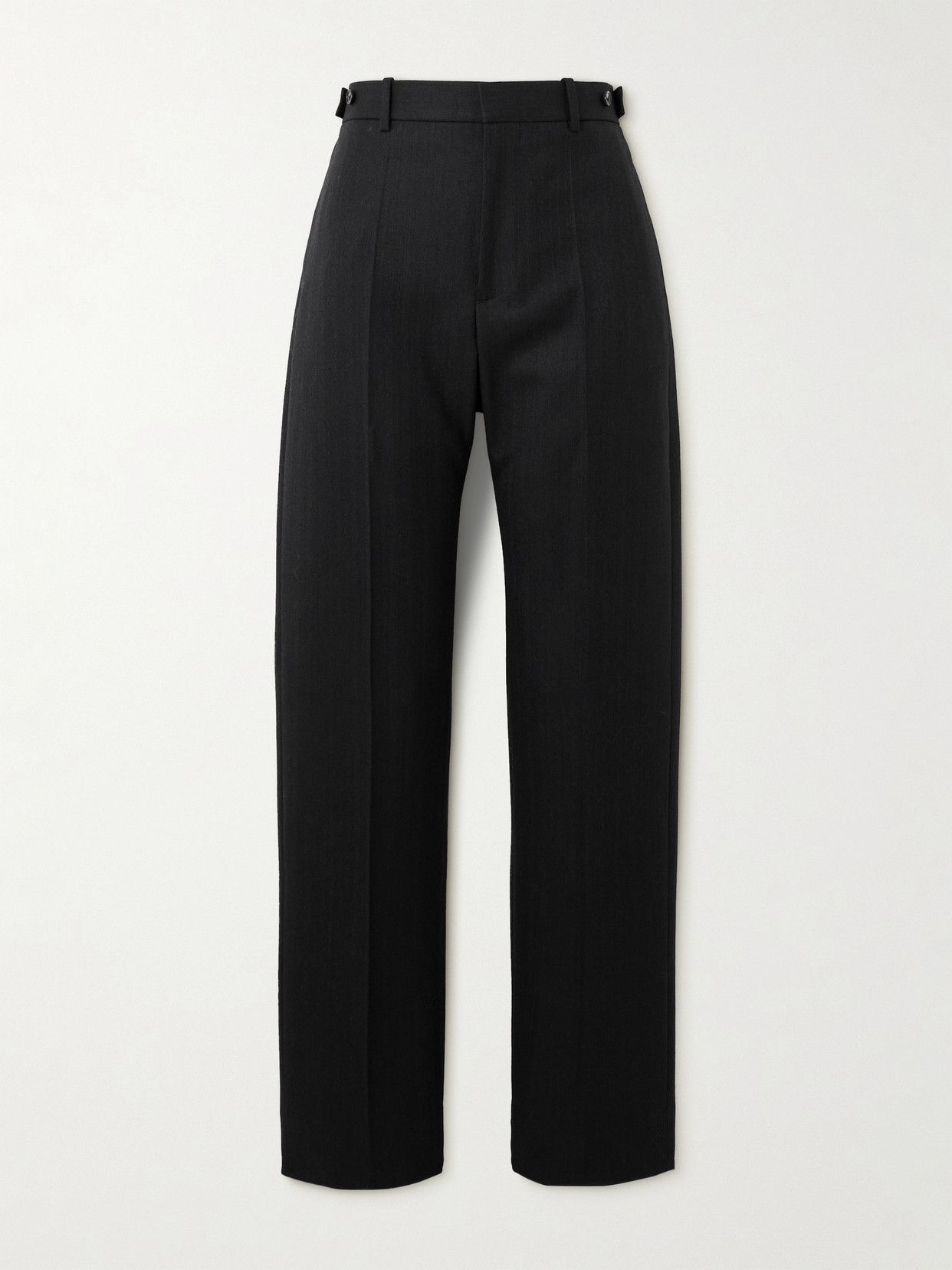 Bottega Veneta Womens Black Poudre Straight-leg High-rise Wool Trousers In Black