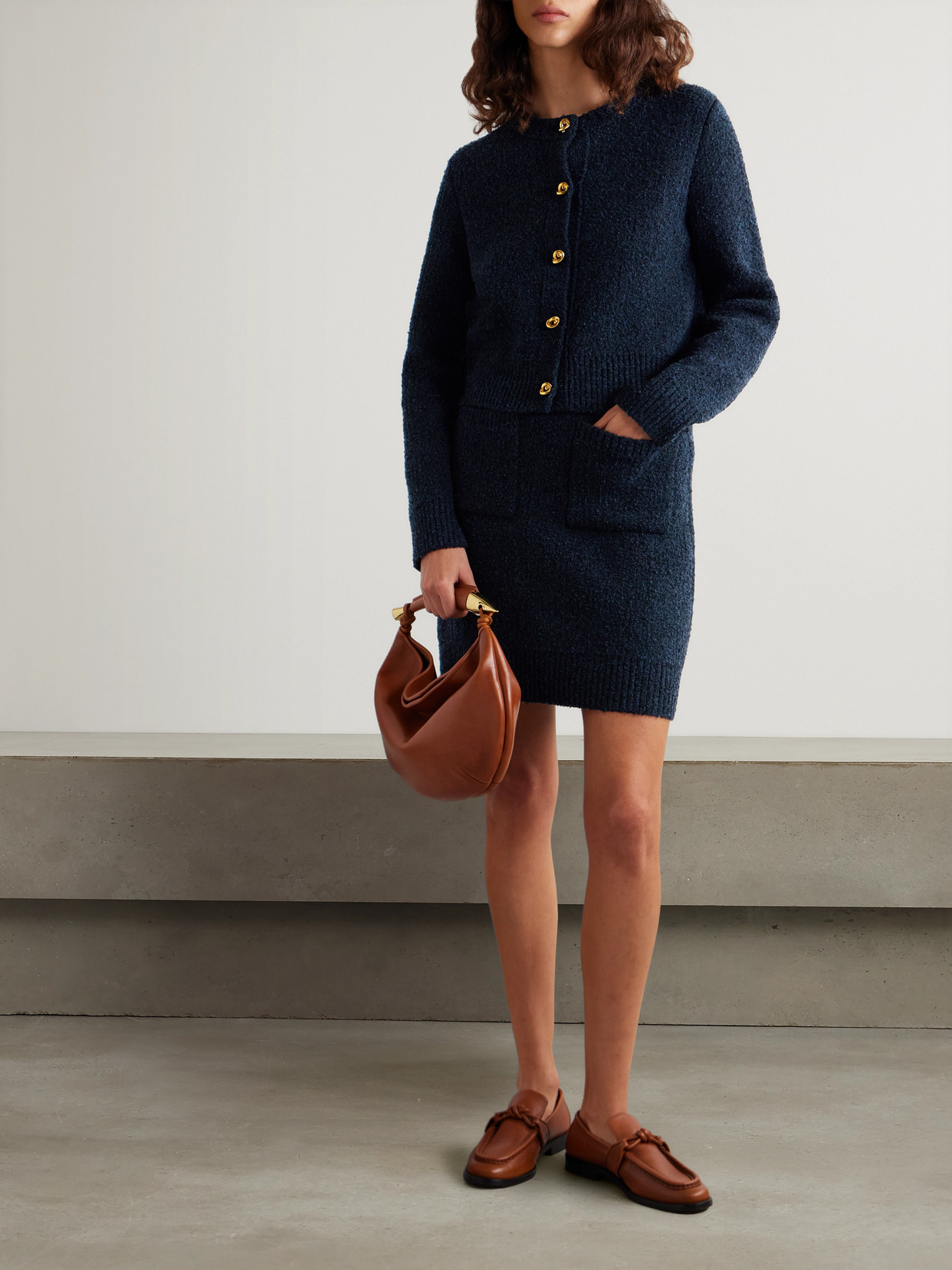 Wool-Blend Bouclé Mini Skirt