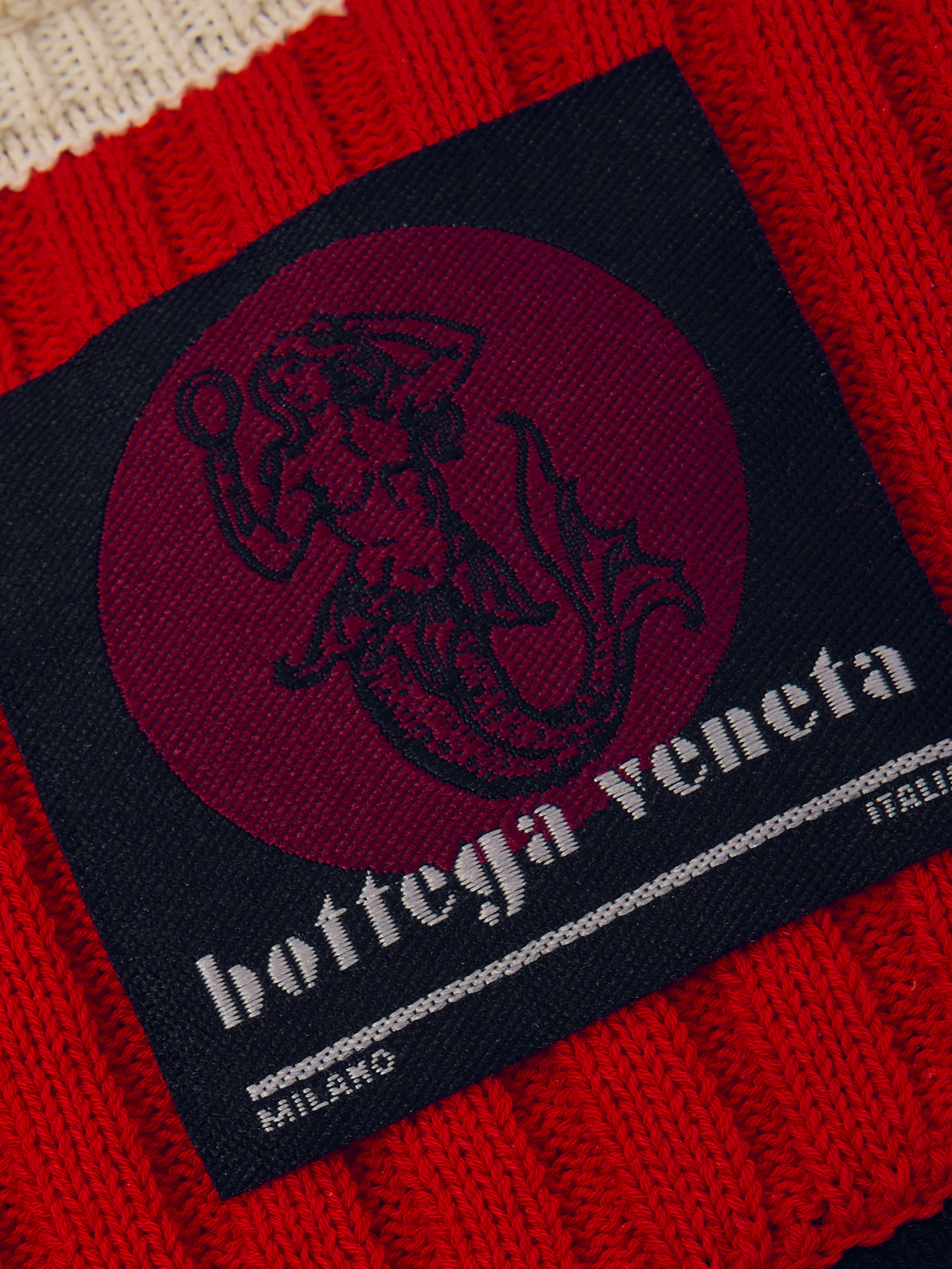 BOTTEGA VENETA PATCHWORK RUFFLED STRIPED RIBBED COTTON SWEATER