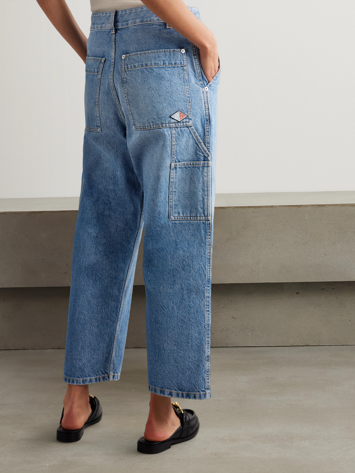 Cropped High-Rise Straight-Leg Jeans