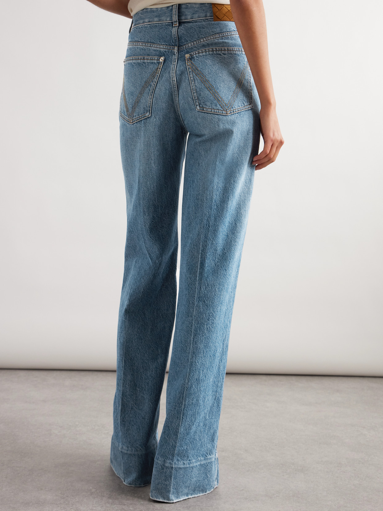 Shop Bottega Veneta High-rise Straight-leg Jeans In Blue