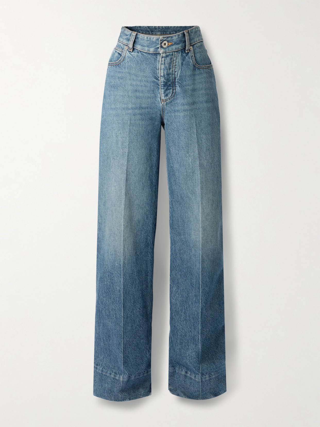 Bottega Veneta High-rise Straight-leg Jeans In Blue