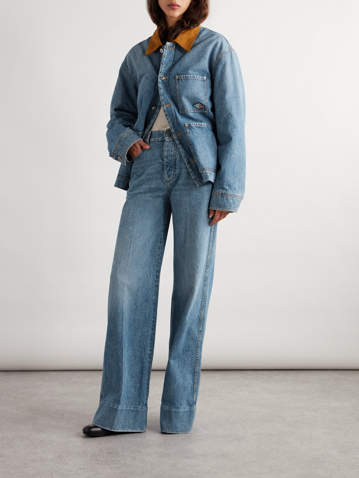 Shop Bottega Veneta High-rise Straight-leg Jeans In Blue