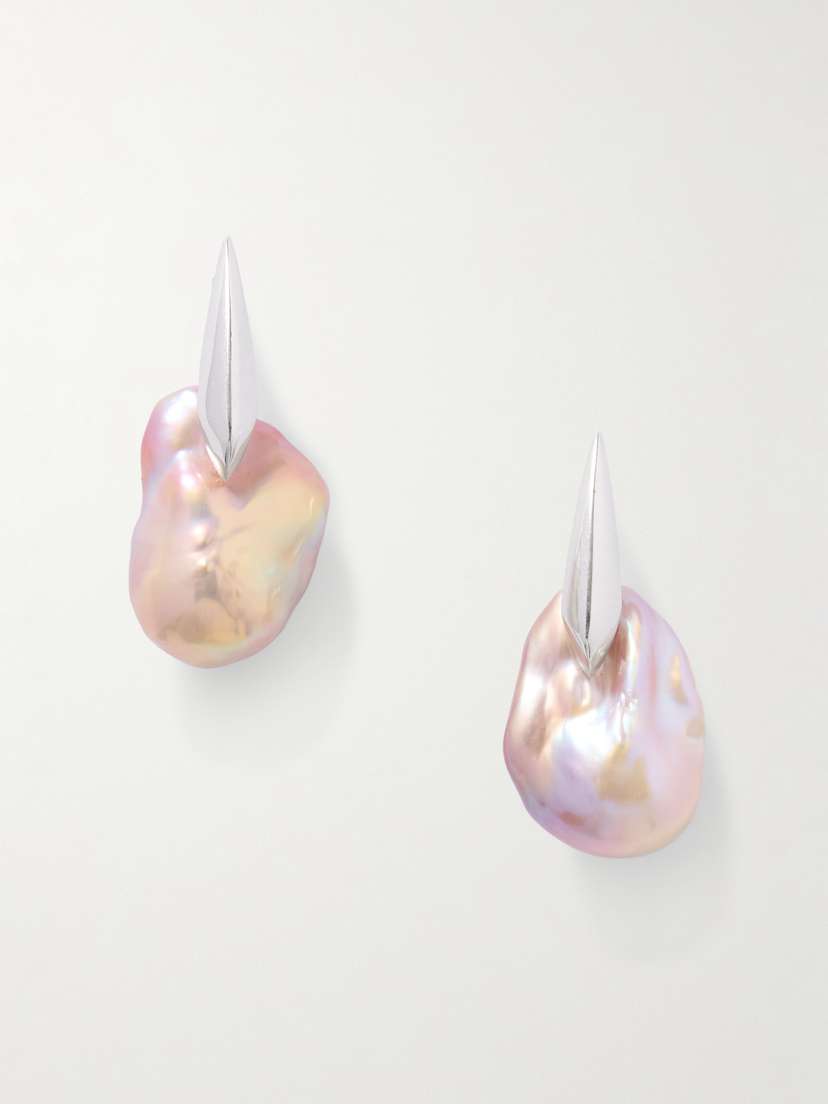 Bottega Veneta Silver Pearl Earrings