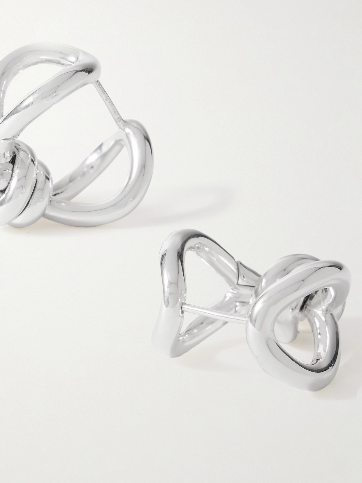 Bottega Veneta Knot Earrings In Silver