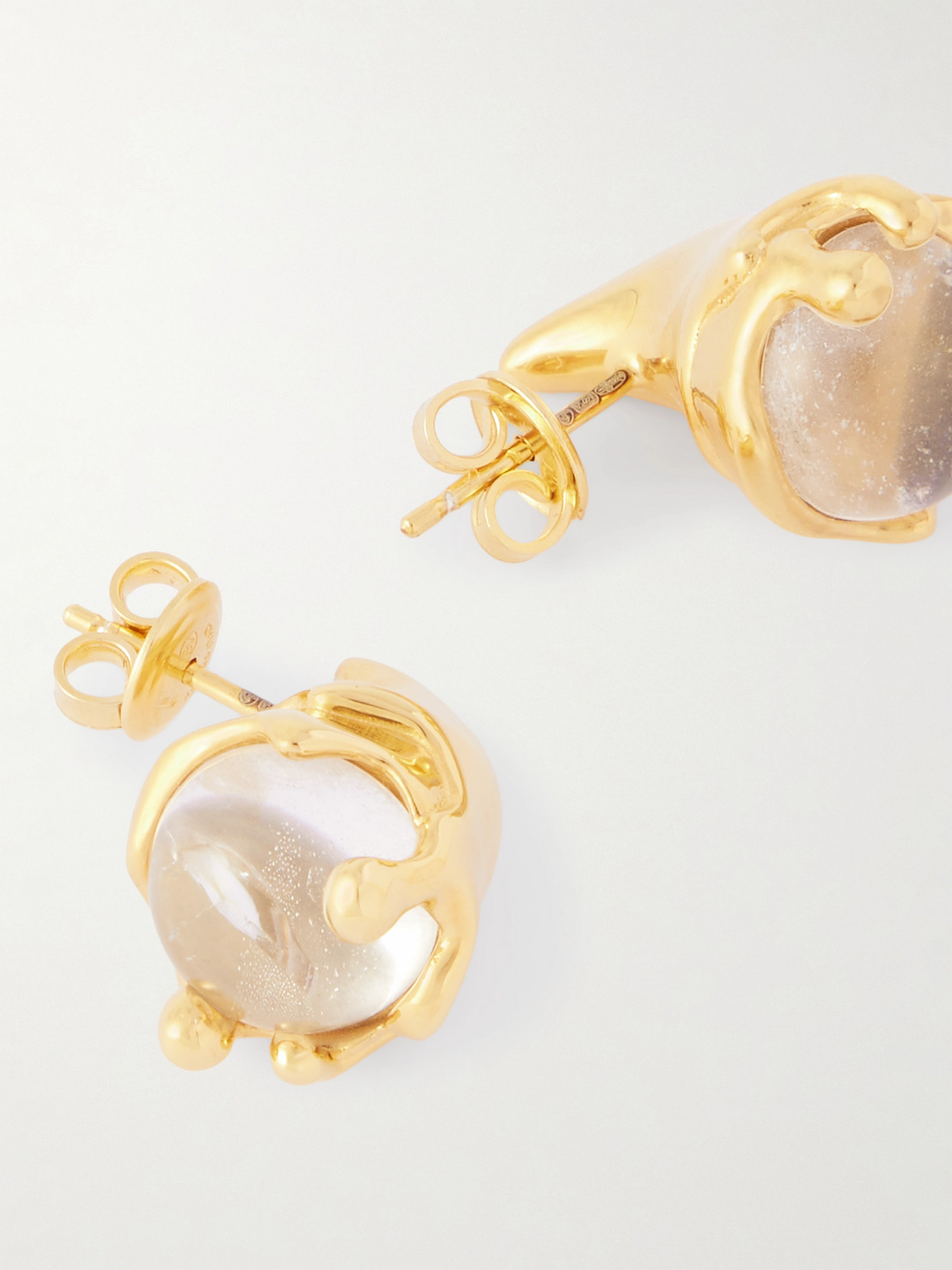 Bottega Veneta Gold-tone Quartz Earrings In Gold