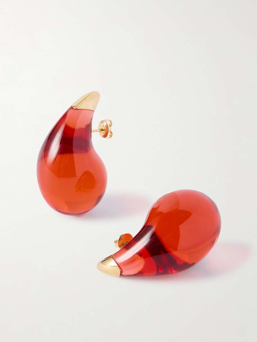 Bottega Veneta Gold-plated Silver And Resin Earrings