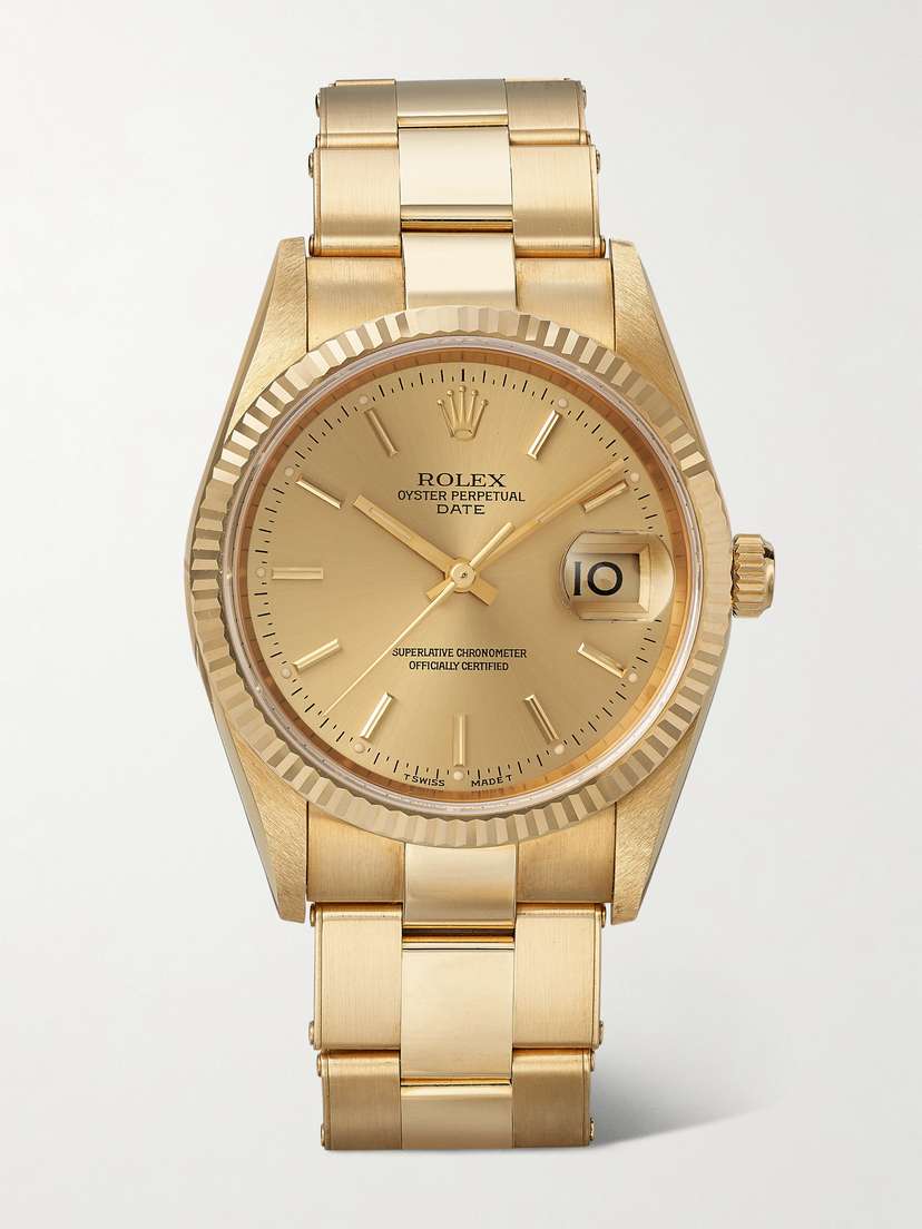 Stephanie Windsor + Rolex Vintage 1991 Oyster Perpetual Date Automatic 34mm 18-karat Gold Watch