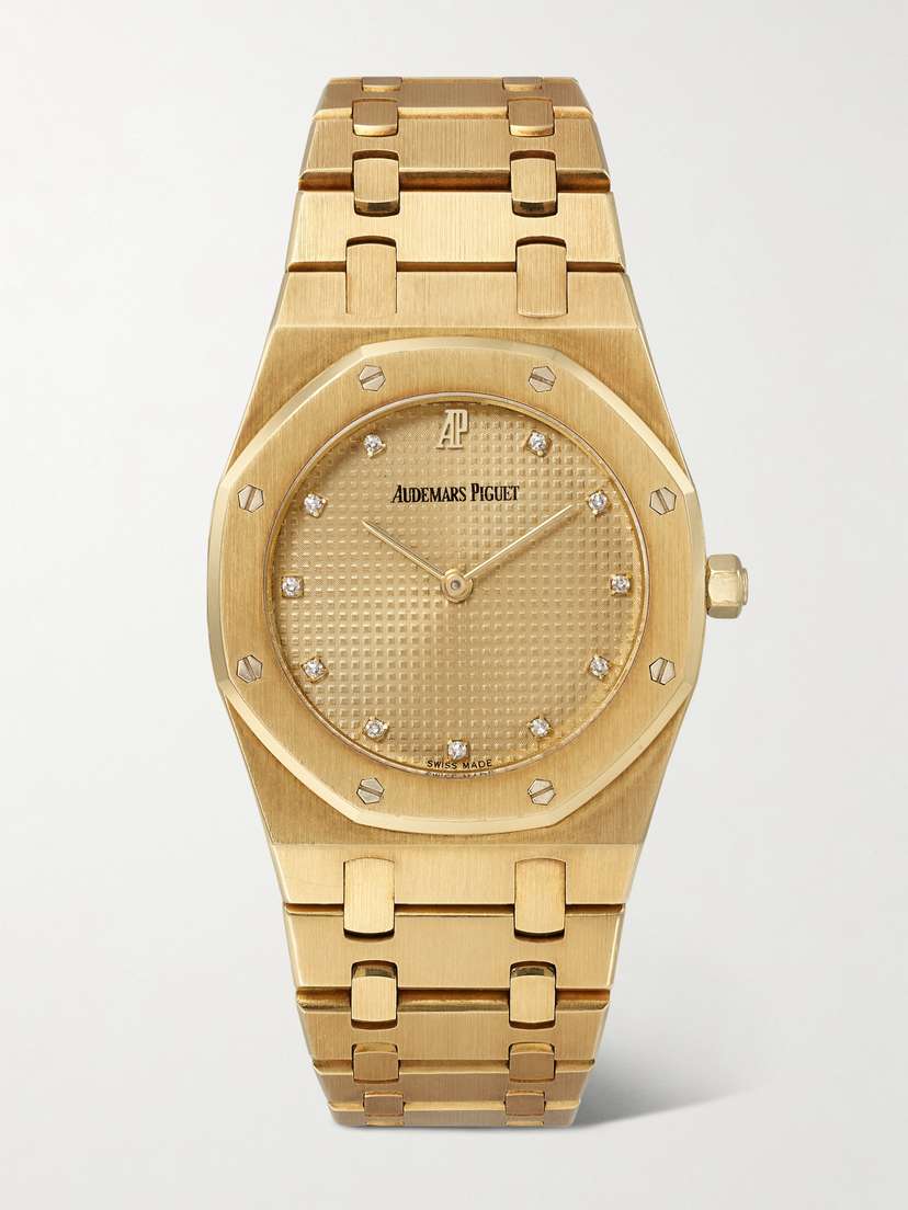 Stephanie Windsor + Audemars Piguet Vintage 1985 Royal Oak 33mm 18-karat Gold Diamond Watch