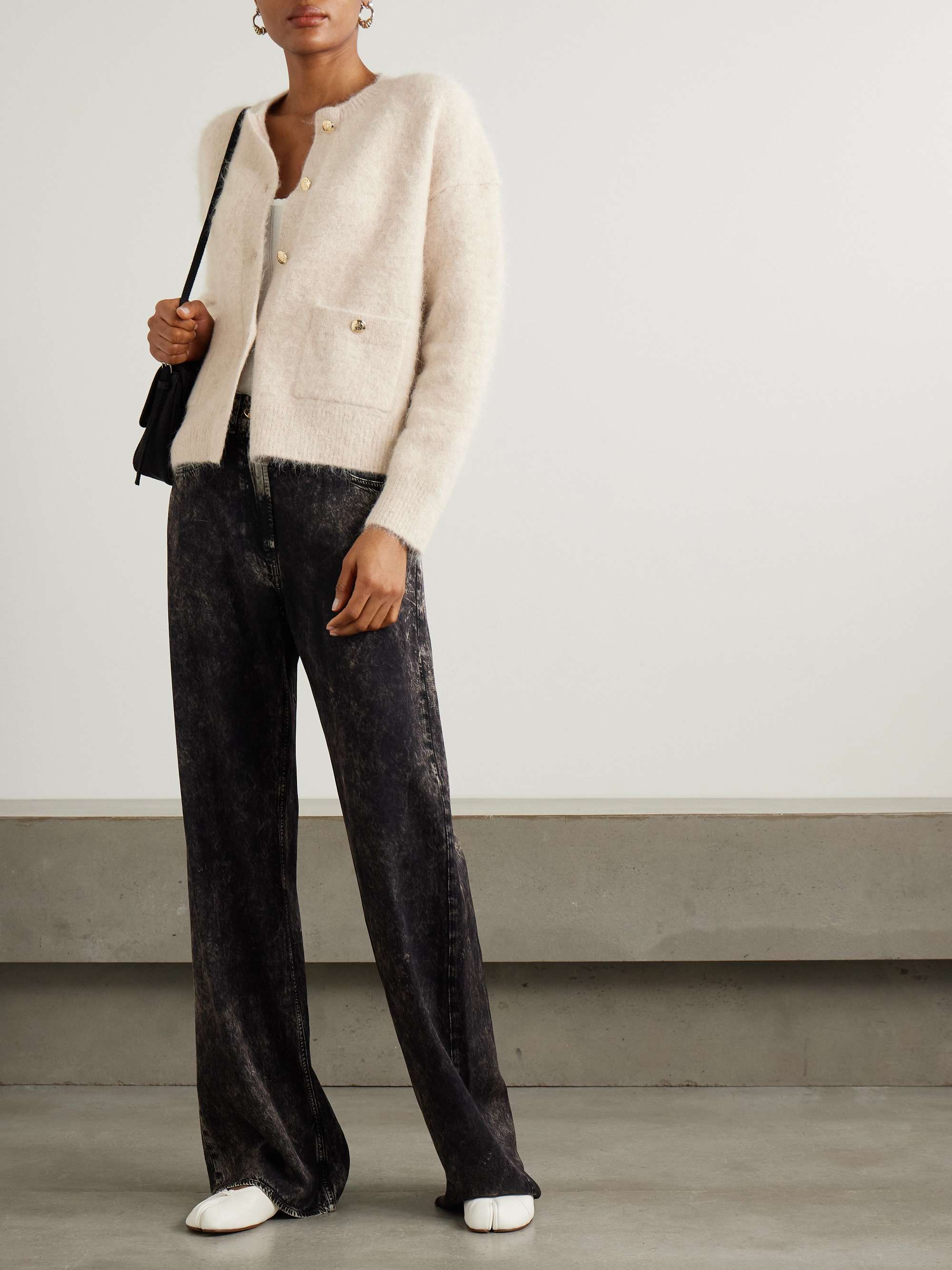 ANINE BING Bobbie brushed alpaca-blend cardigan | NET-A-PORTER
